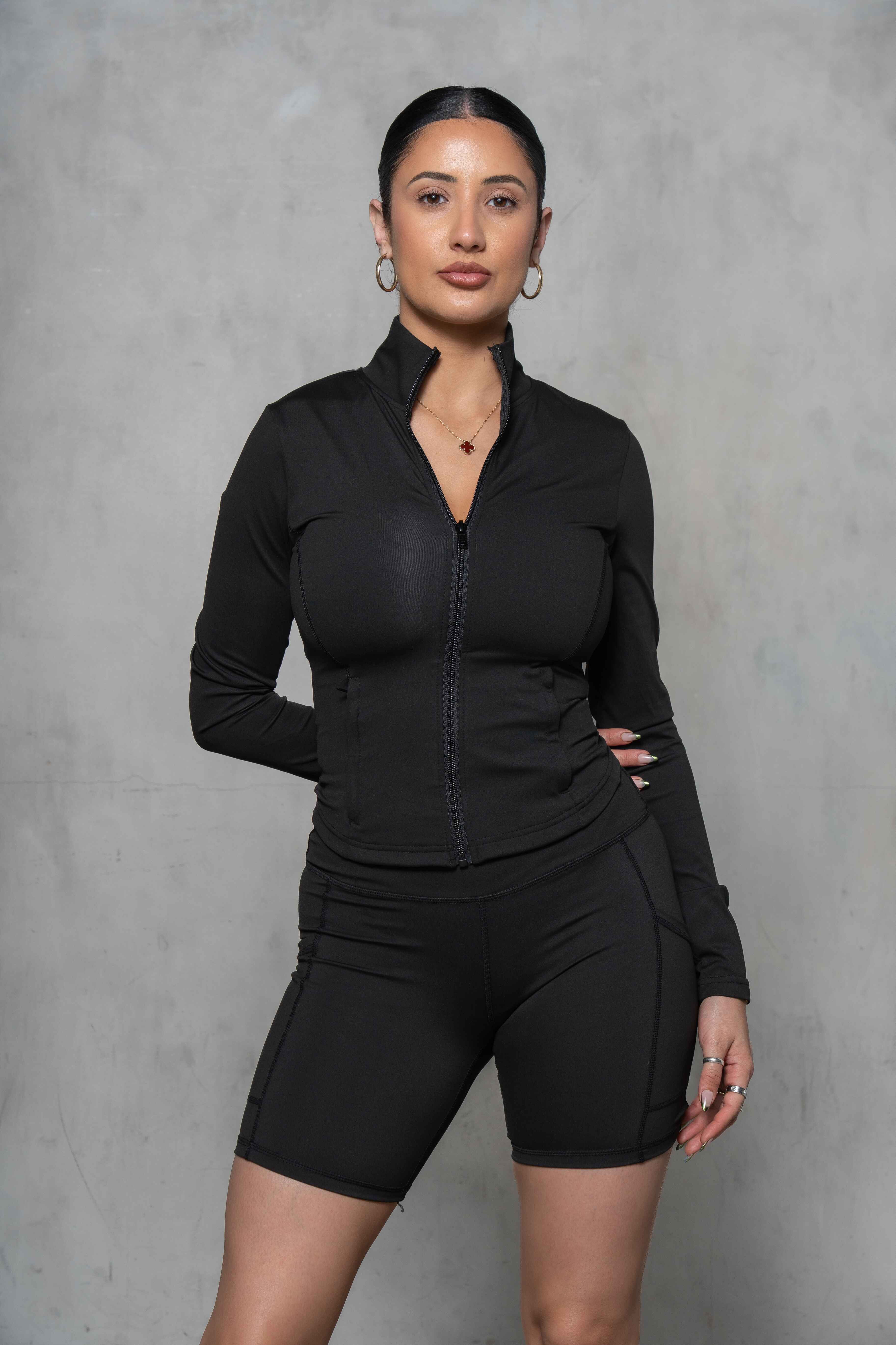 Bella Mock Neck Zip-Up Jacket – SMR Leisure