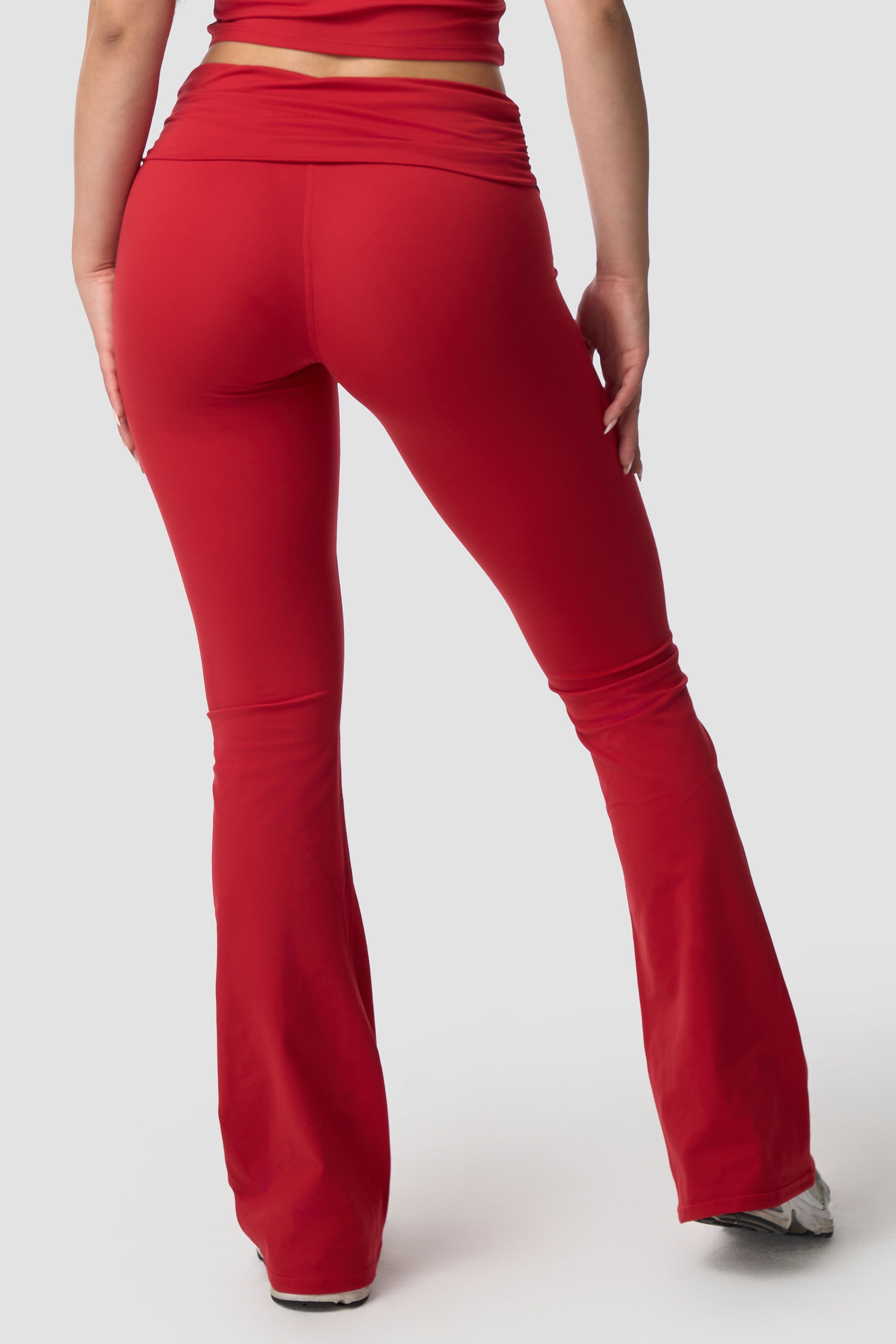 Sienna Sculpt Ruched Foldover Flare Leggings | Sommer Ray's Shop